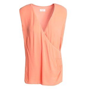 Day Birger Et Mikkelsen Salmon Pink Wrapped Sleeveless Blouse